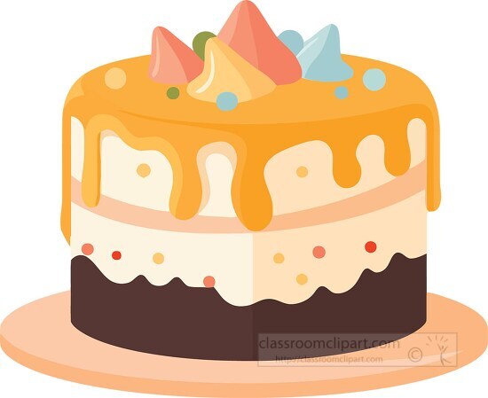 Free Beautiful Of Chocolate Birthday Cake Clipart | Cake clipart, Cake  illustration, Cake