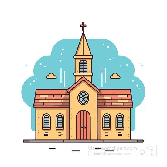 christian church icon vector illustration clip art