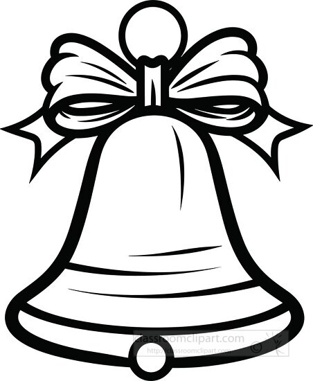 christmas bell decorated with a ribbon