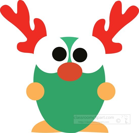 christmas cartoon character with antlers 04b