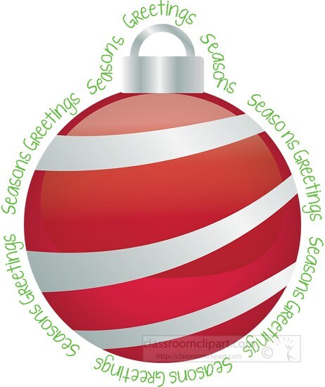 christmas ornament with seasons greetings text clipart 2