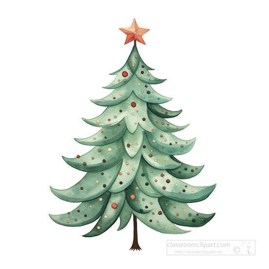 Animated Clipart-christmas tree hand drawn style animation