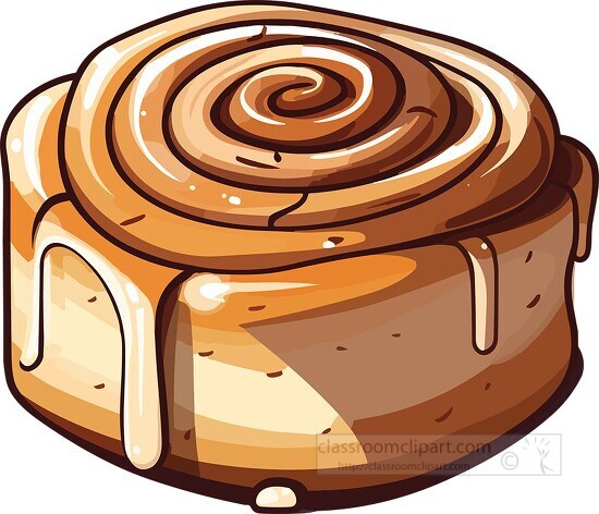 cinnamon roll with icing clip art