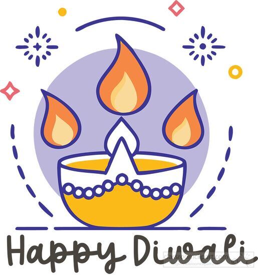 circular design with three Diwali flames and festive patterns