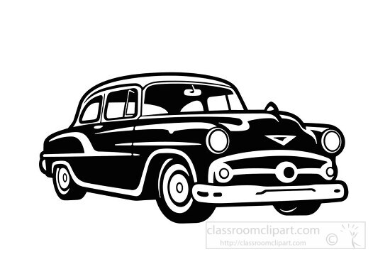Cars Outline Clipart-Classic Car silhouette icon on white
