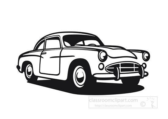 Cars Outline Clipart-Classic Car silhouette icon on white