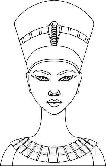 cleopatra ruler Ptolemaic Kingdom of Egypt black outline clipart