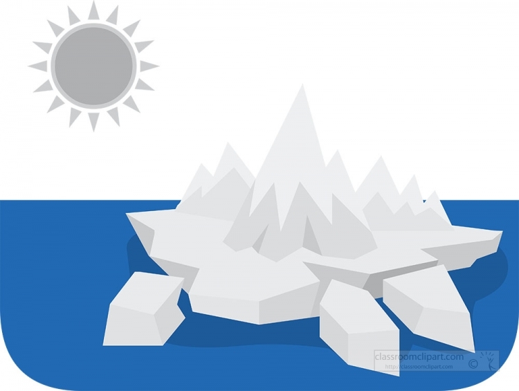 climate change ice bergs melting extreme weather gray color clip