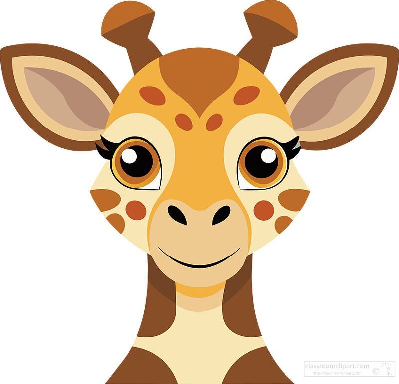 closeup of a giraffe face with big ears