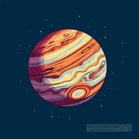 closeup of a planet in the night sky clip art