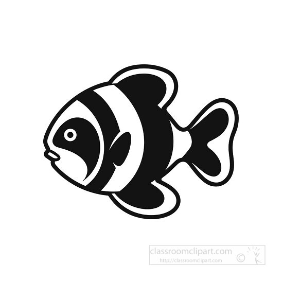 clownfish black outline clip art