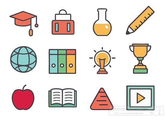 collection of educational icons