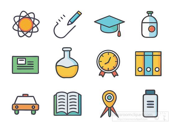 collection of school icons