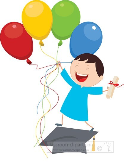 colorful balloons celebrating graduation clipart