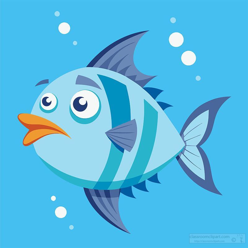 colorful blue striped fish with big orange lips