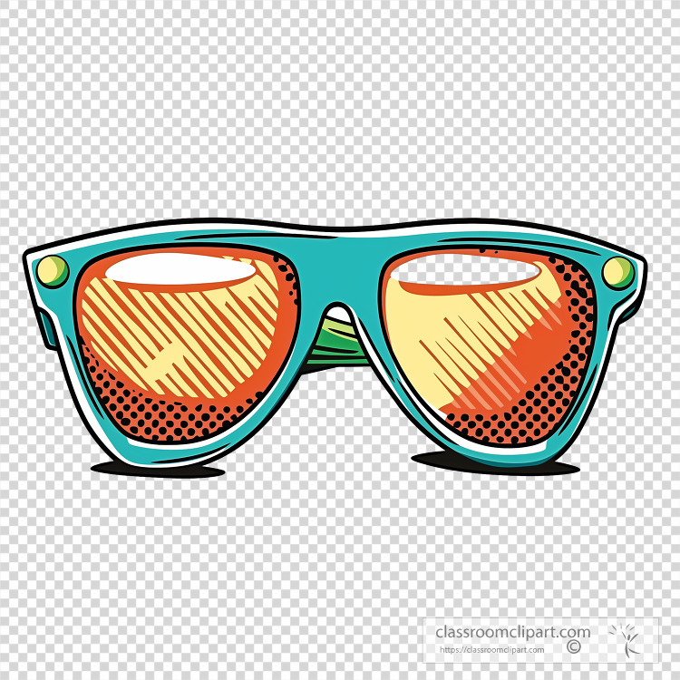colorful blue sunglasses with orange lenses