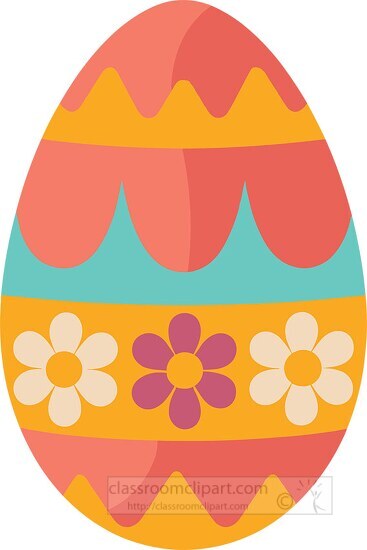 colorful decorated flower easter egg