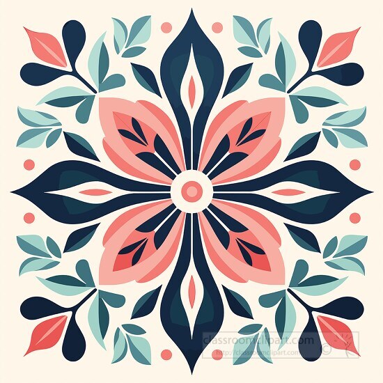 colorful geometric flower illustration with radial symmetry