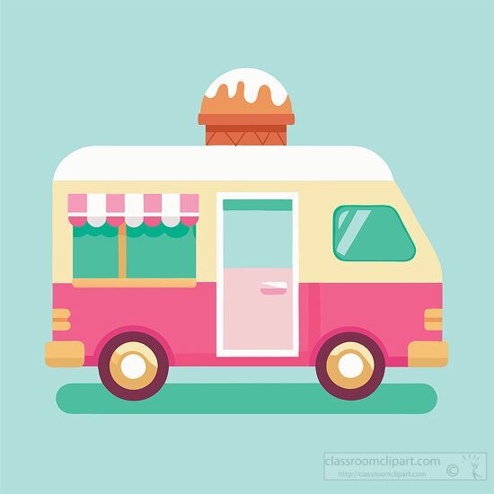 colorful ice cream truck vector illustration