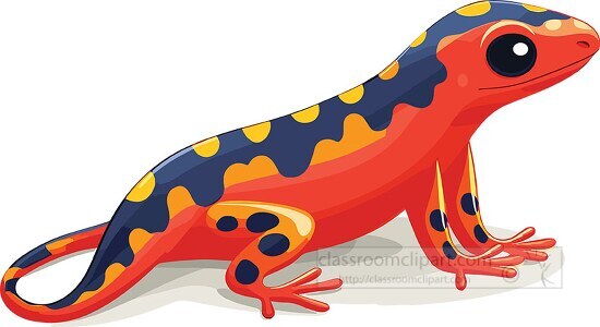 colorful red blue salamander 6 clip art