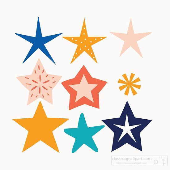 Colorful stars each with a unique design