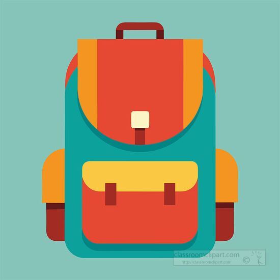 colorful student backpack flat design clipart