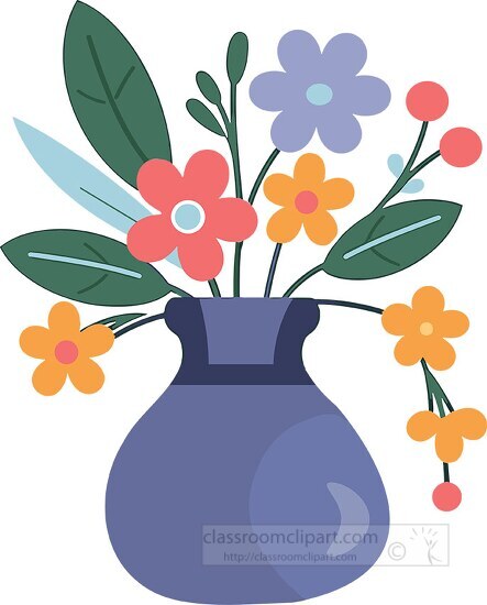 colorful variety of spring flowers in a vase