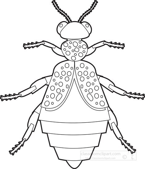 Common beetle black white outline clipart