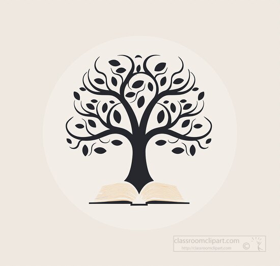 conceptual tree graphic with rooted in a book