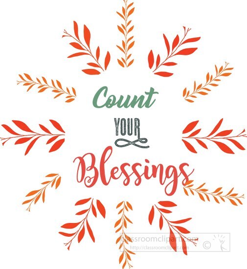 count your blessings thanksgiving clipart