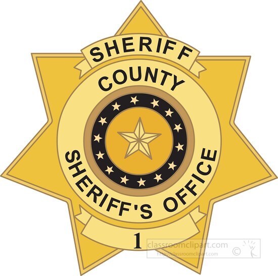 county sheriff badge educational clip art graphic
