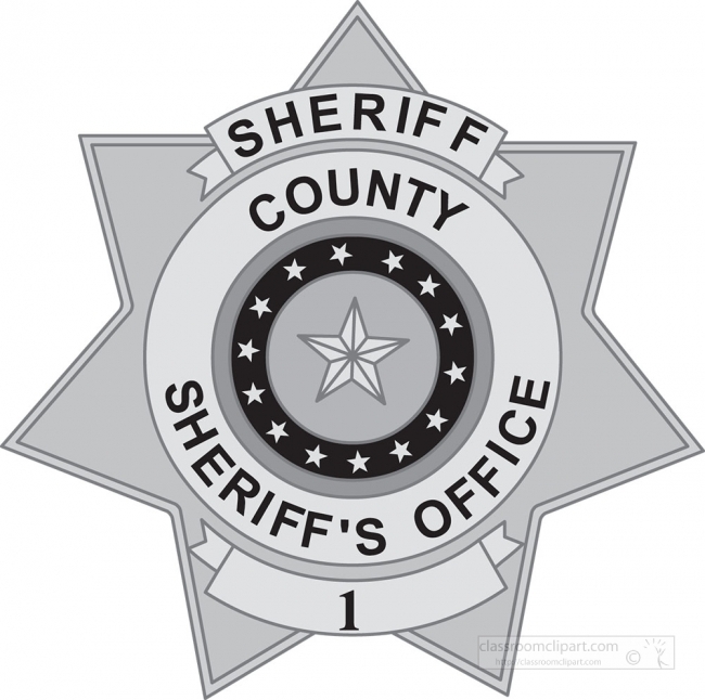 county sheriff badge educational clip art graphic