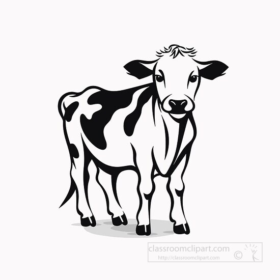 cow black outline clip art