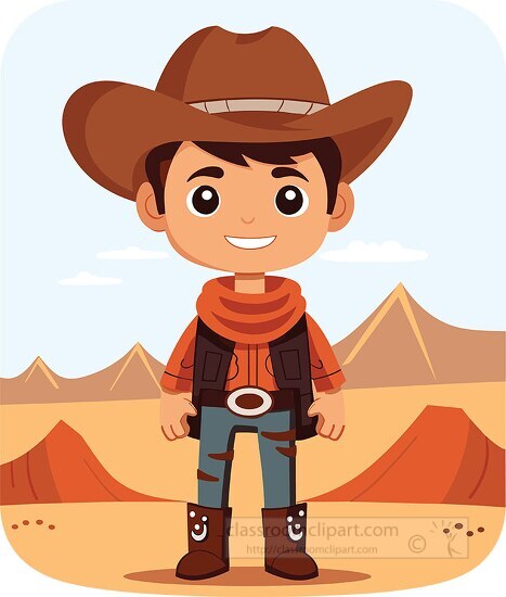 cowboy standing in the desert