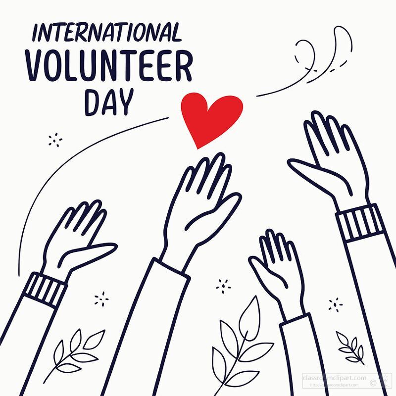 creative design celebrating International Volunteer Day