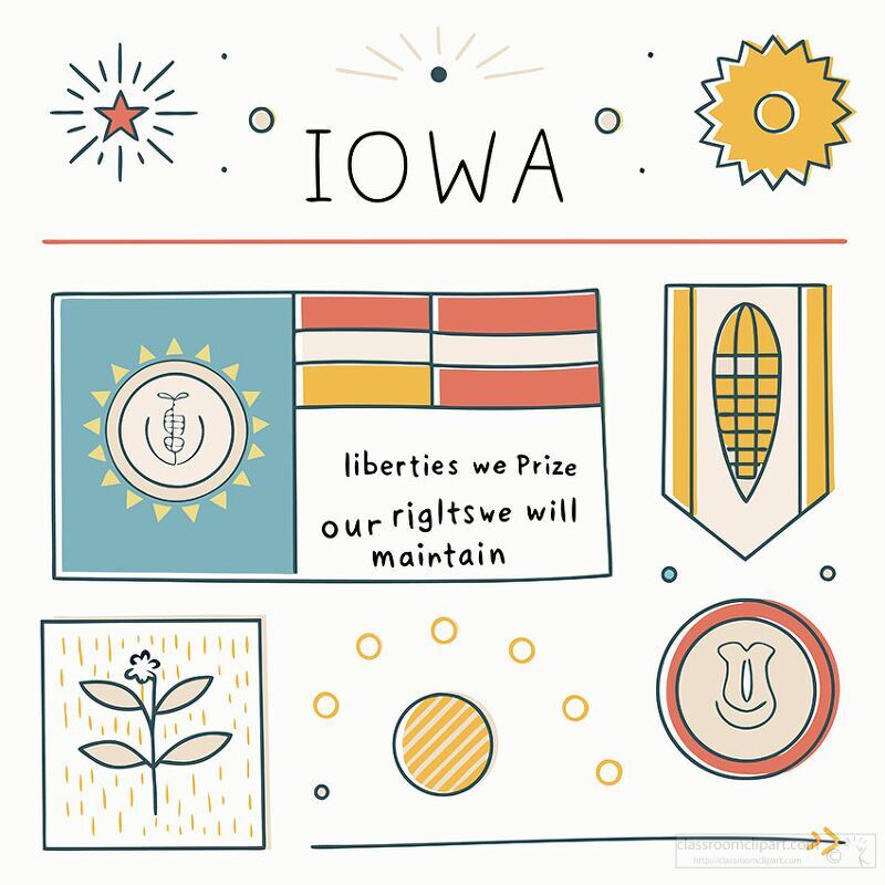 Creative representation of Iowa pride showcases state symbols an