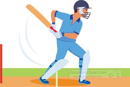cricket player batting sports clipart