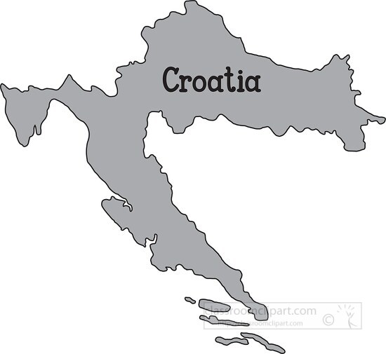croatia map gray