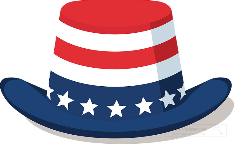 cute american style hat with flag overlay