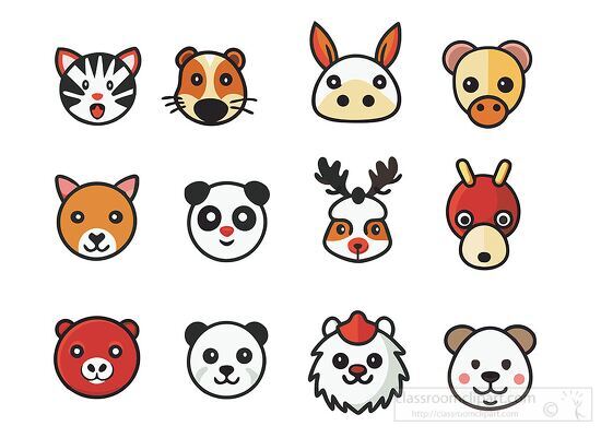 cute animal face icons