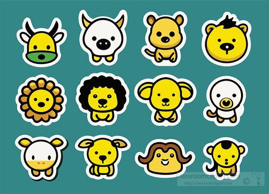 Cute animal stickers
