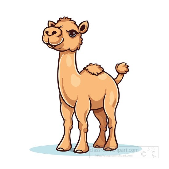 cute baby camel cartoon style