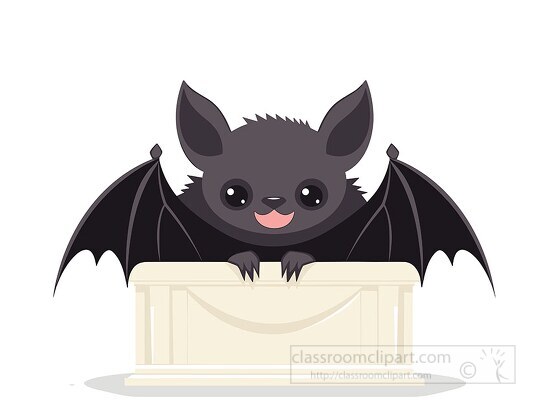 cute baby vampire bat in a coffin