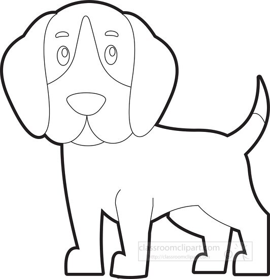 cute beagle dog printable outline clipart