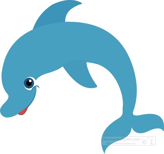 cute blue and white dolphin clipart