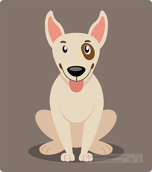 cute bull terrier dog with spot on one eye clipart