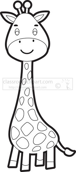 cute cartoon african baby giraffe printable outline clipart