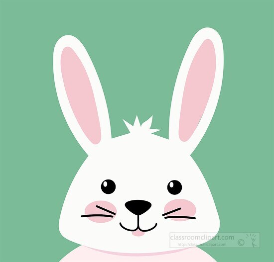 cute cartoon of a smiling bunny rabbit with large pink ears
