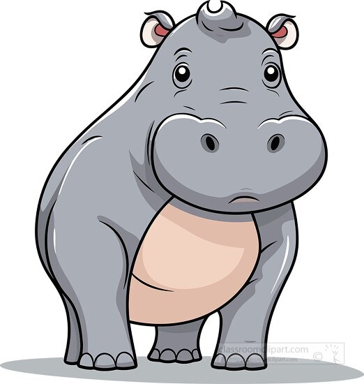 Hippopotamus Clipart-cute cartoon style hippopotamus