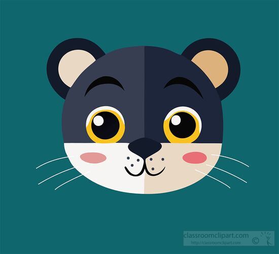 cute cartoon style panther face animal animal icon